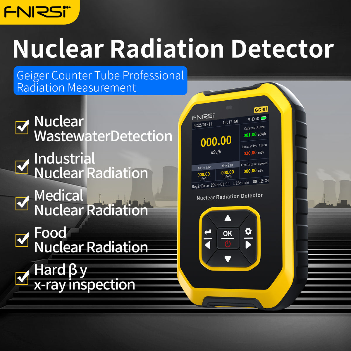 FNIRSI GC-01 Geiger Counter,Nuclear radiation detector