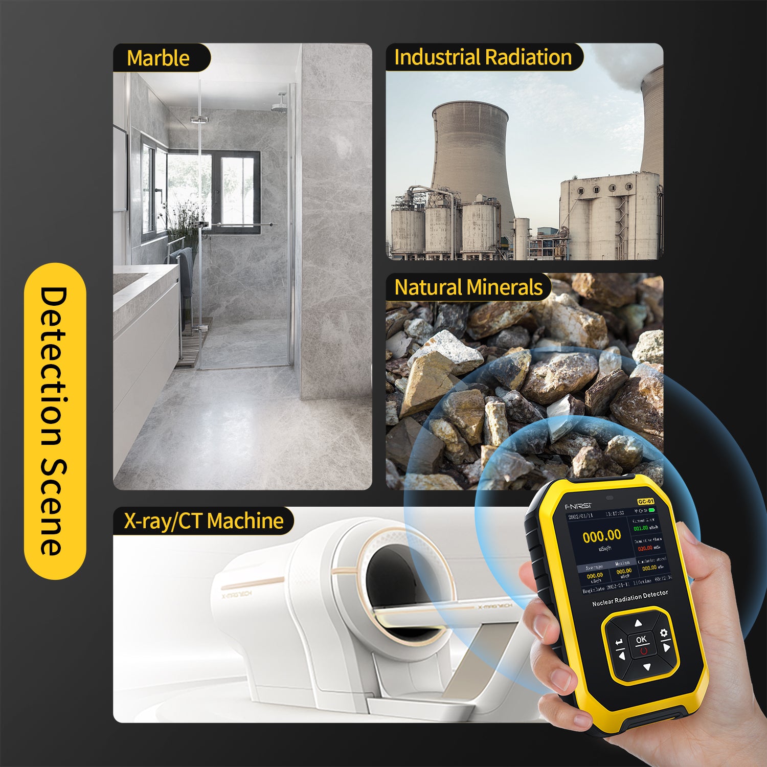 FNIRSI GC-01 Geiger Counter,Nuclear radiation detector