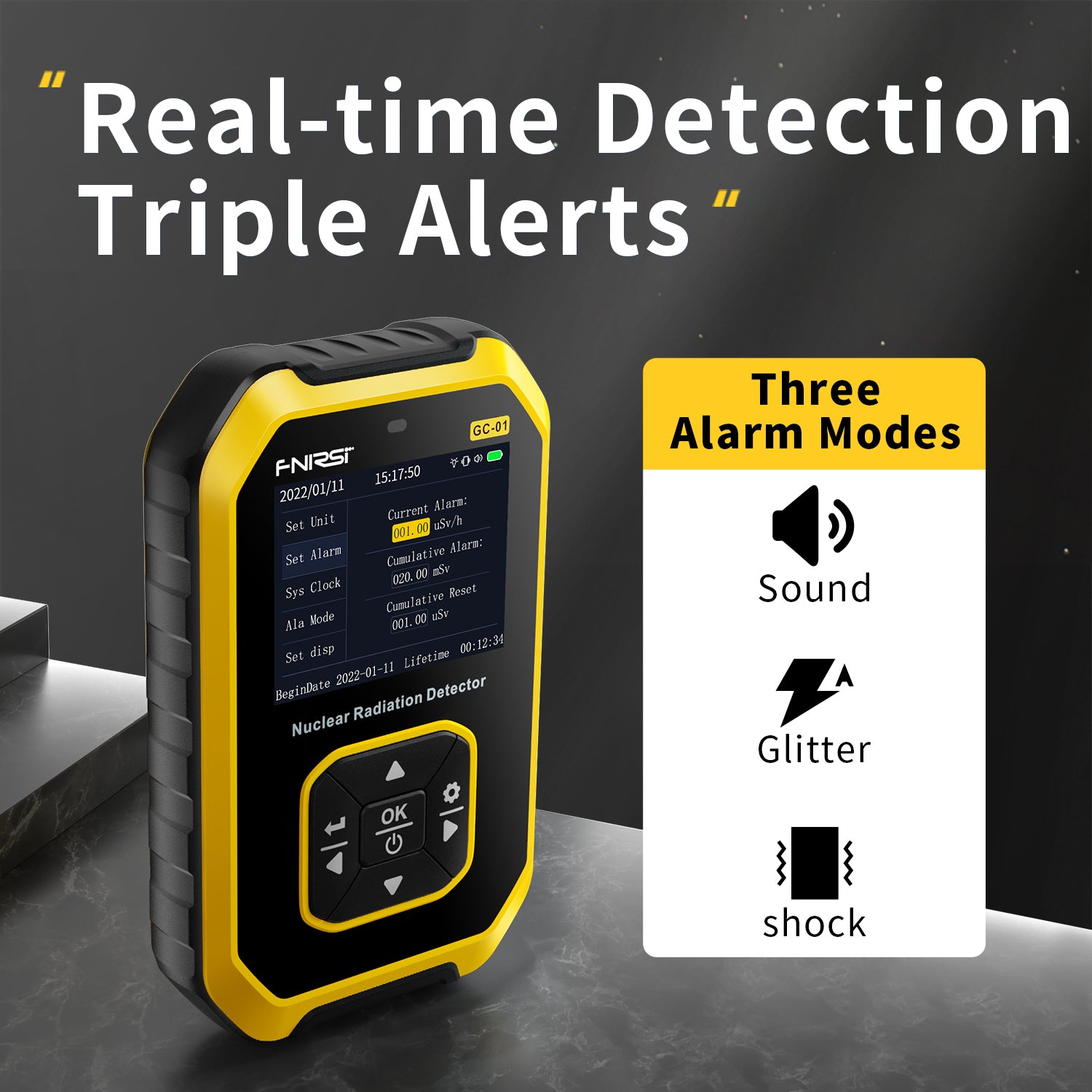 FNIRSI GC-01 Geiger Counter,Nuclear radiation detector