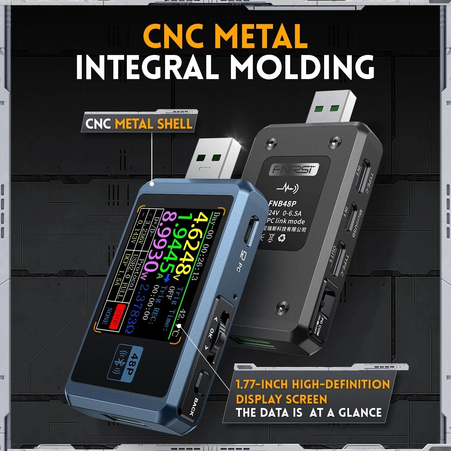 FNIRSI FNB48P USB Tester, Digital Voltmeter