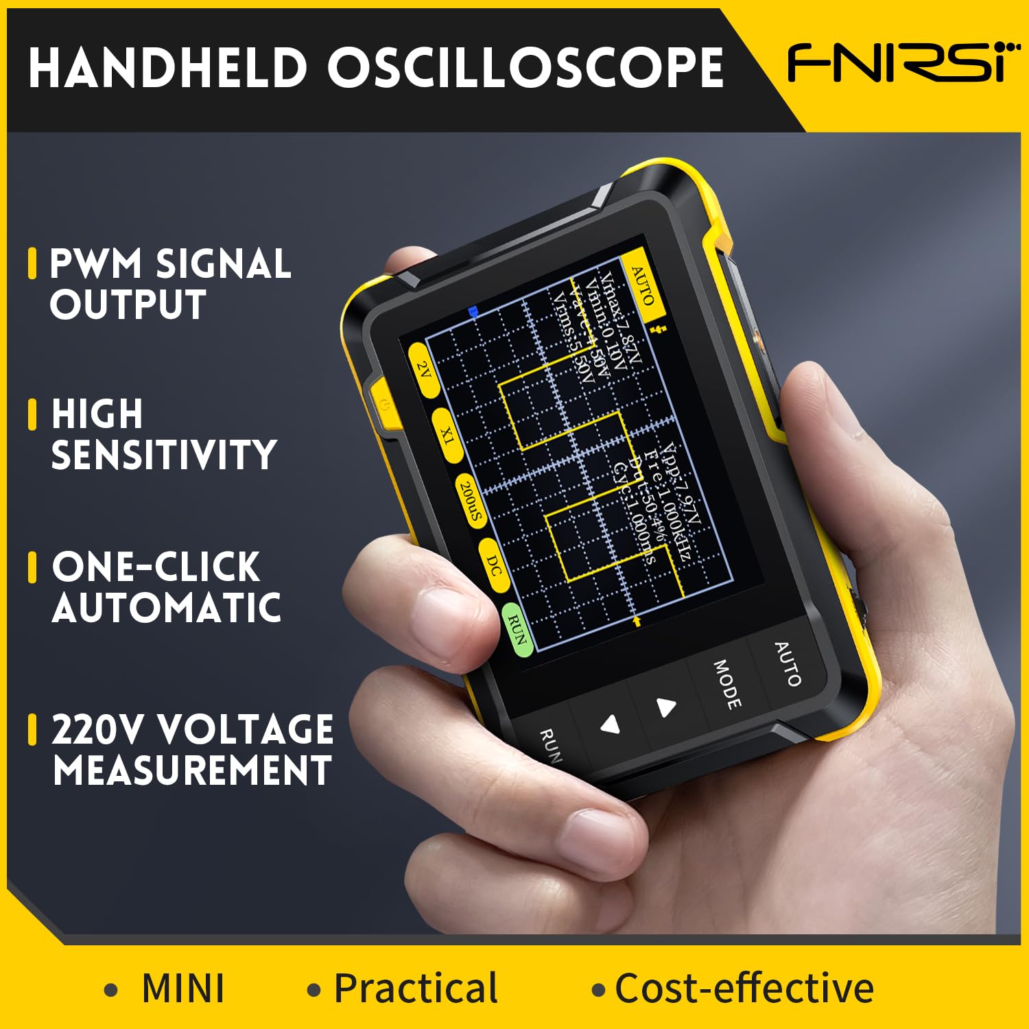 FNIRSI DSO152 Oszilloskop, 2,5 MS/s hohe Abtastrate, 200 kHz Bandbreite